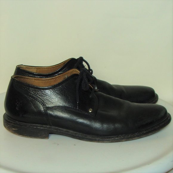 FRYE MENS BLACK LEATHER OXFORD LACE UP SHOES 12D main image 9